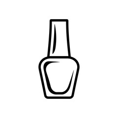 Nail Polish Bottle Icon. Simple Beauty Cosmetic Line Art Illustration