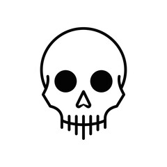 Simple skull head line icon vector illustration graphic design