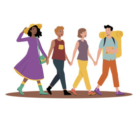 Young Adventurous  tourism on Vacation Journey