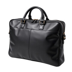 Naklejka premium Elegant Black Leather Briefcase with Stylish Design and Quality Finish