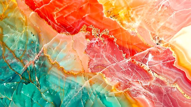 Vibrant Multicolored Mineral and Crystal Texture with Organic Patterns