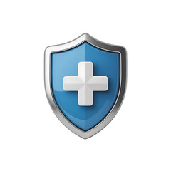 Qulityful 3D Shield Cross Icon – Healthcare Protection & Insurance