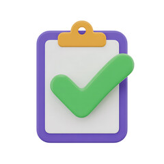 Qulityful Clipboard with Checkmark 3D Icon
