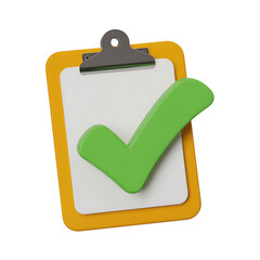 Qulityful Clipboard with Checkmark 3D Icon