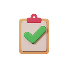 Qulityful Clipboard with Checkmark 3D Icon
