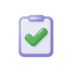 Qulityful Clipboard with Checkmark 3D Icon