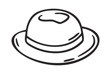 hat mens, hand drawn doodle, line art, monochrome, hand drawn