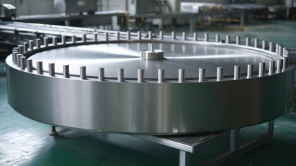 Rotary turntable metal table circular conveyor accumulation table industrial round tray stainless steel loading platform