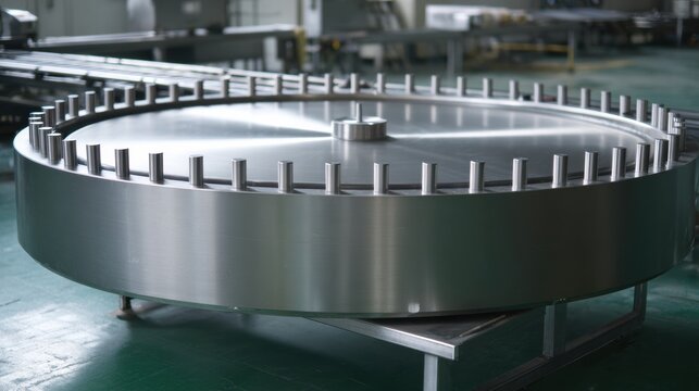 Rotary turntable metal table circular conveyor accumulation table industrial round tray stainless steel loading platform