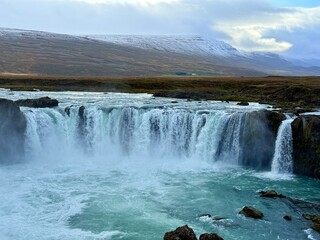 Godafoss Waterfall, Natural Wonder in Northern Iceland