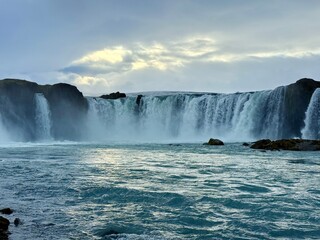 Godafoss Waterfall, Natural Wonder in Northern Iceland