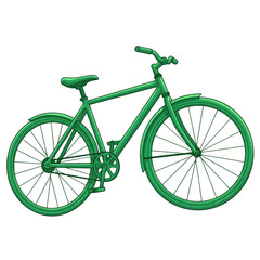 Green Bicycle Illustration – Simple Eco Friendly Bike Design