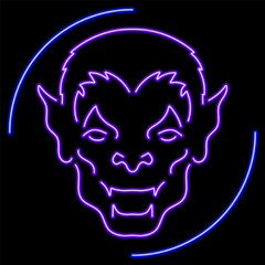 vampire neon sign, modern glowing banner design, colorful modern design trend on black background. Vector illustration.