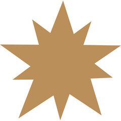 Obraz premium Golden Spiky Starburst Shape on Transparent Background Abstract Graphic Element