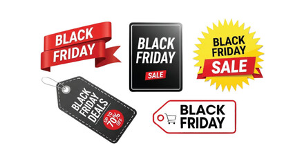 Collection of Black Friday Sale Label Designs for online stores and marketing special offers