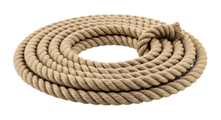 Thick Natural Fiber Rope Coiled in a Circle jute