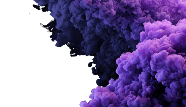 Purple ink clouds against black