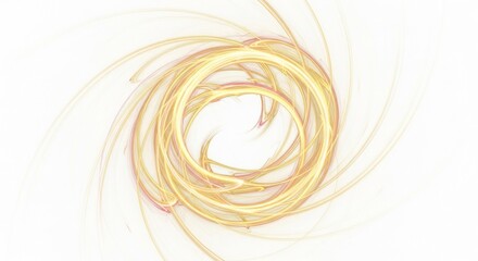 Golden light swirling gently creates an elegant abstract design perfect for modern branding or calming backgrounds, radiating warmth and subtle energy on white