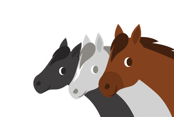 かわいい馬の横顔のイラスト素材