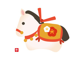 シンプルな午年の土鈴のイラスト