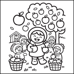 Cozy girl season black and white coloring pages with Christmas, fall, autumn, and winter elements for adults and teens.