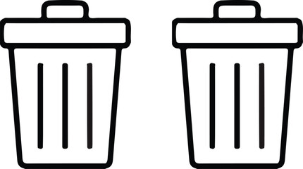 trash can icon line set vector design symbol
