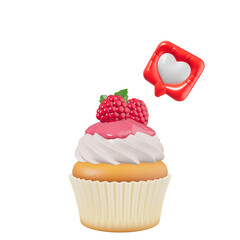 cupcake with cherry 3d like 