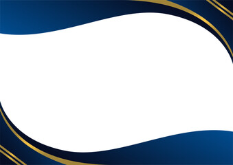 blue navy and golden wave border certificate frame design