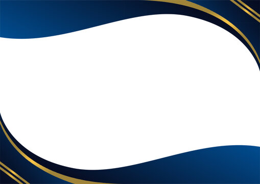 blue navy and golden wave border certificate frame design