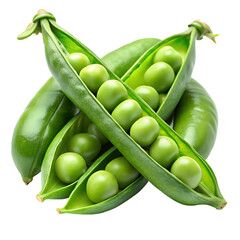 Fresh Green Pea Pods Opened Revealing Peas On Black Background vegetables isolated on a transparent background