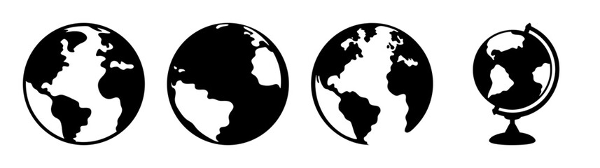 Collectionofearthglobesshowingcontinentsandoceansidealforglobalthemesandeducation