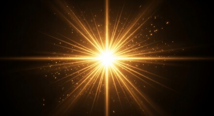 Capture attention with this stunning golden light burst, perfect for adding a vibrant and elegant touch to your design or project, radiating energy and warmth