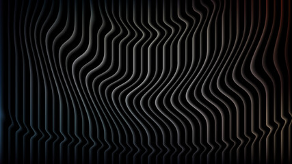 Abstract black and white wavy line background with light effects creating a three dimensional texture for modern graphic design and decorative arts projects