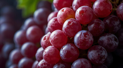 &ldquo;Fresh Harvest: Glistening Red Grapes&rdquo;
