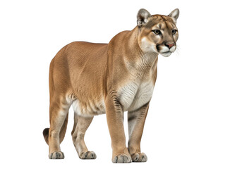 Obraz premium Full body mountain lion stock photo, wildlife animal photography, cougar image, predator, feline, mammal, isolated on transparent background