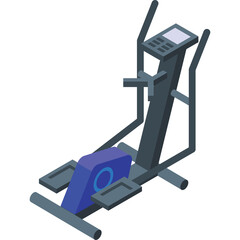 Gray and Blue Elliptical Exercise Machine on Transparent Background Ready for Fitness and Cardio Workouts