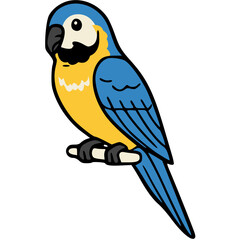 Parrot macaw cute pet hand drawn vector icon