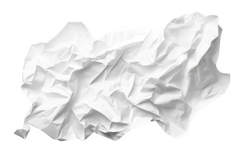 Fototapeta premium High-resolution crumpled paper texture, wrinkled sheet, scrap paper, grunge effect, white paper, paper ball, paper waste, paper texture isolated on transparent background