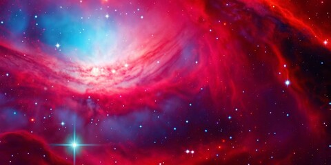 Colorful nebula with bright stars in deep space. Stunning galaxy background with glowing nebula clouds and cosmic stars, perfect for astronomy, universe and science design projects