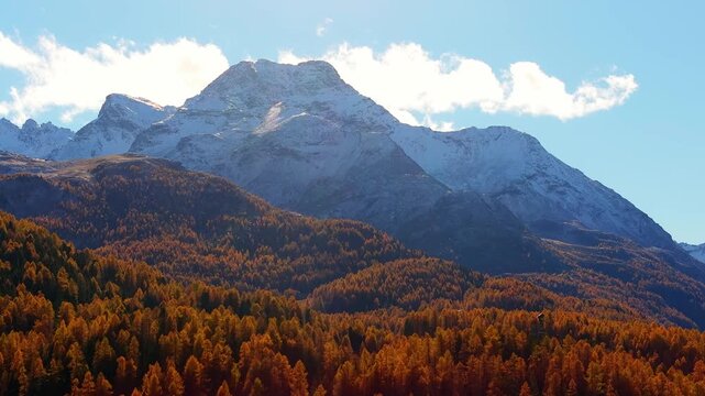 autumn in the swiss engadin mountain valley 4k 25fps video
