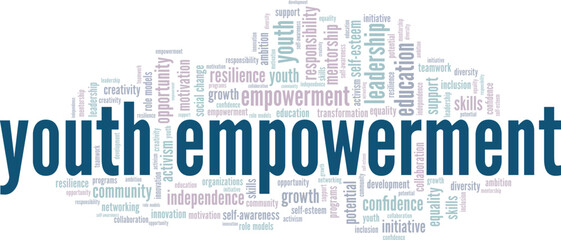 Youth Empowerment word cloud conceptual design isolated on white background.
