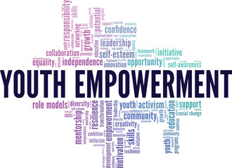 Youth Empowerment word cloud conceptual design isolated on white background.