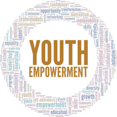 Youth Empowerment word cloud conceptual design isolated on white background.