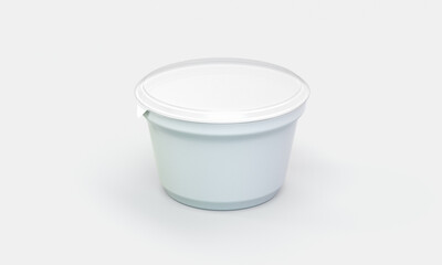 solated 3D mockup of white plastic yogurt cup