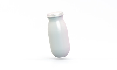 : Isolated 3D mockup of white plastic bottle