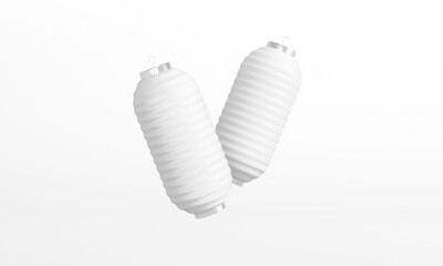 Isolated 3D mockup rendering of hanging lanterns