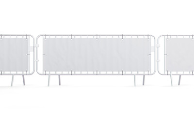 Outdoor barrier banner isolated mockup front view