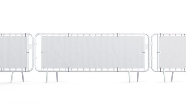 Outdoor barrier banner isolated mockup front view