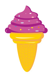 Minimalist Blueberry Corn Ice Cream Flat Vector