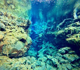 Underwater View of Silfra Fissure, Thingvellir National Park, Iceland